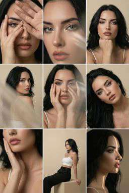 KV Leather - Editorial 3x3 Grid [VAR:3] [Rotated 45° Right]